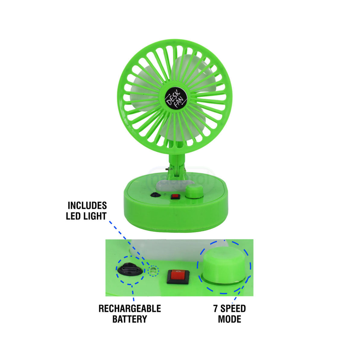 Rechargeable Portable Fan With LED Light (EL31)