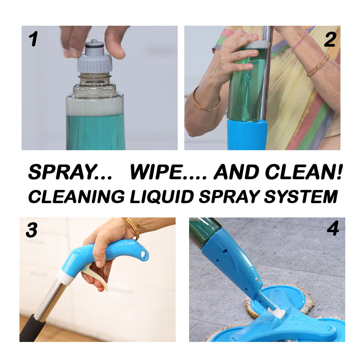 Effortless Triple Action Deep Cleaning Spray Mop