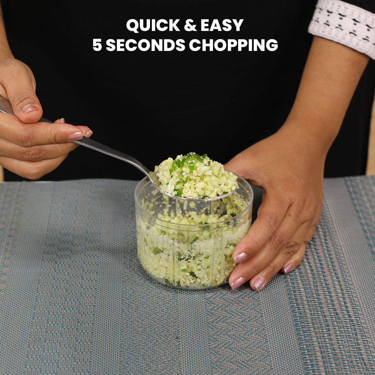 Rechargeable Quick & Easy 5 Sec Vegetable Chopper + 5 Blade Multi Cutter (EL4)